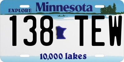 MN license plate 138TEW