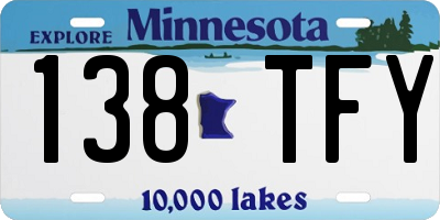 MN license plate 138TFY