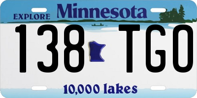 MN license plate 138TGO