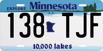 MN license plate 138TJF