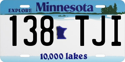 MN license plate 138TJI