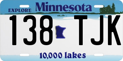 MN license plate 138TJK