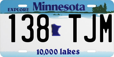 MN license plate 138TJM