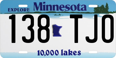 MN license plate 138TJO
