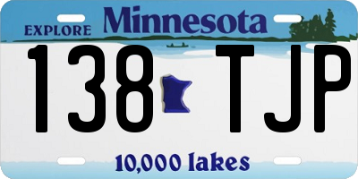 MN license plate 138TJP