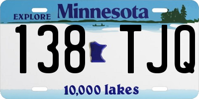 MN license plate 138TJQ