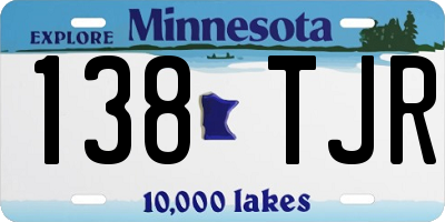 MN license plate 138TJR