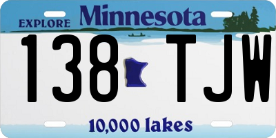 MN license plate 138TJW