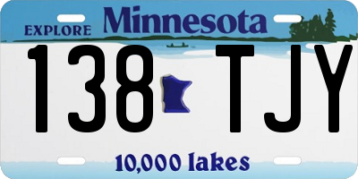 MN license plate 138TJY