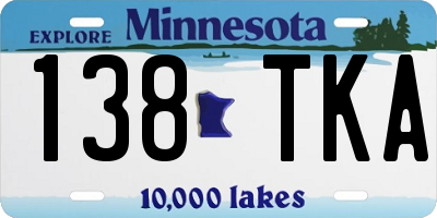 MN license plate 138TKA