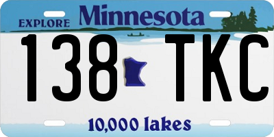 MN license plate 138TKC