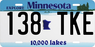 MN license plate 138TKE