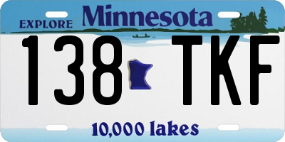 MN license plate 138TKF