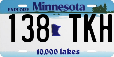 MN license plate 138TKH