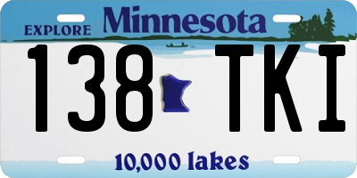 MN license plate 138TKI
