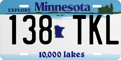 MN license plate 138TKL