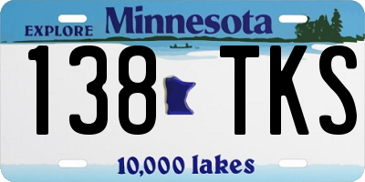 MN license plate 138TKS