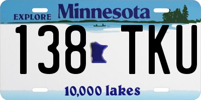 MN license plate 138TKU