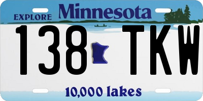 MN license plate 138TKW
