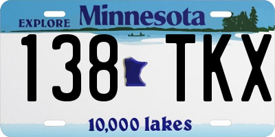 MN license plate 138TKX