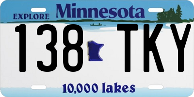 MN license plate 138TKY
