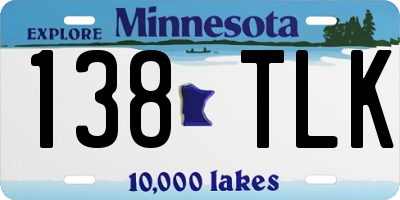 MN license plate 138TLK