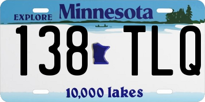 MN license plate 138TLQ