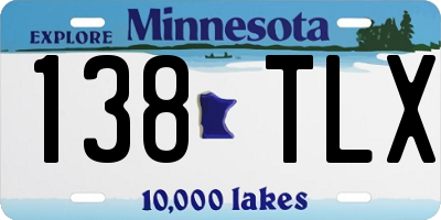 MN license plate 138TLX