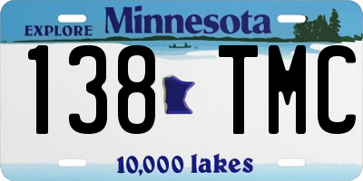 MN license plate 138TMC
