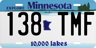 MN license plate 138TMF