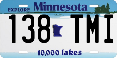 MN license plate 138TMI