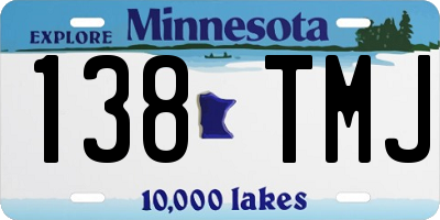 MN license plate 138TMJ
