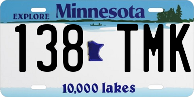 MN license plate 138TMK