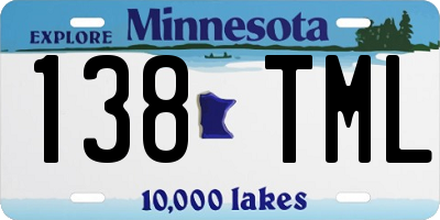MN license plate 138TML