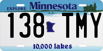 MN license plate 138TMY