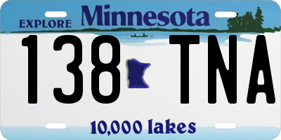 MN license plate 138TNA