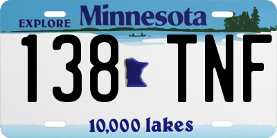 MN license plate 138TNF