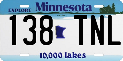 MN license plate 138TNL