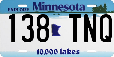 MN license plate 138TNQ