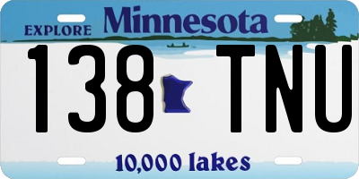 MN license plate 138TNU