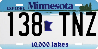 MN license plate 138TNZ