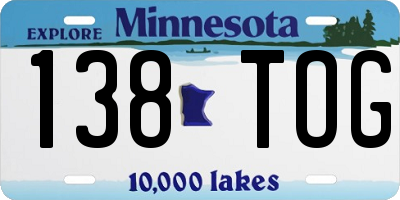 MN license plate 138TOG