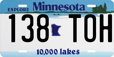 MN license plate 138TOH