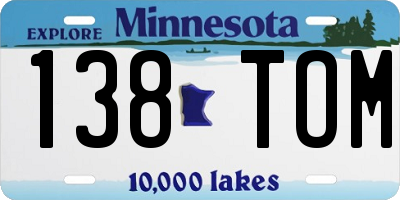 MN license plate 138TOM
