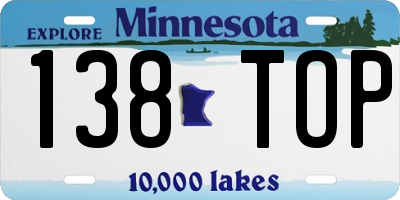 MN license plate 138TOP