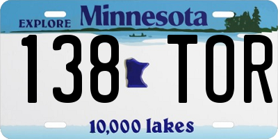 MN license plate 138TOR