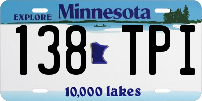 MN license plate 138TPI