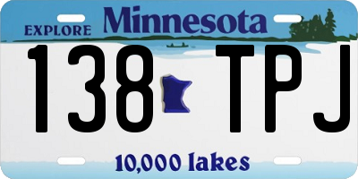 MN license plate 138TPJ