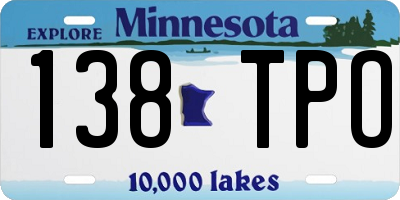 MN license plate 138TPO