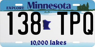 MN license plate 138TPQ